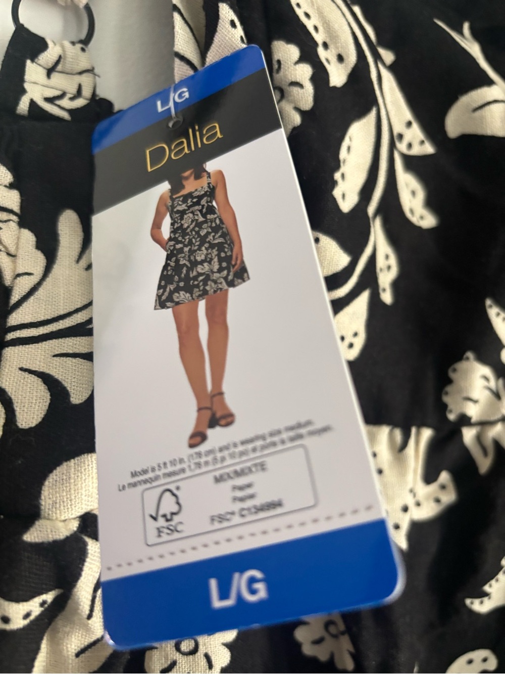 Dalia Black and White Floral Mini Dress